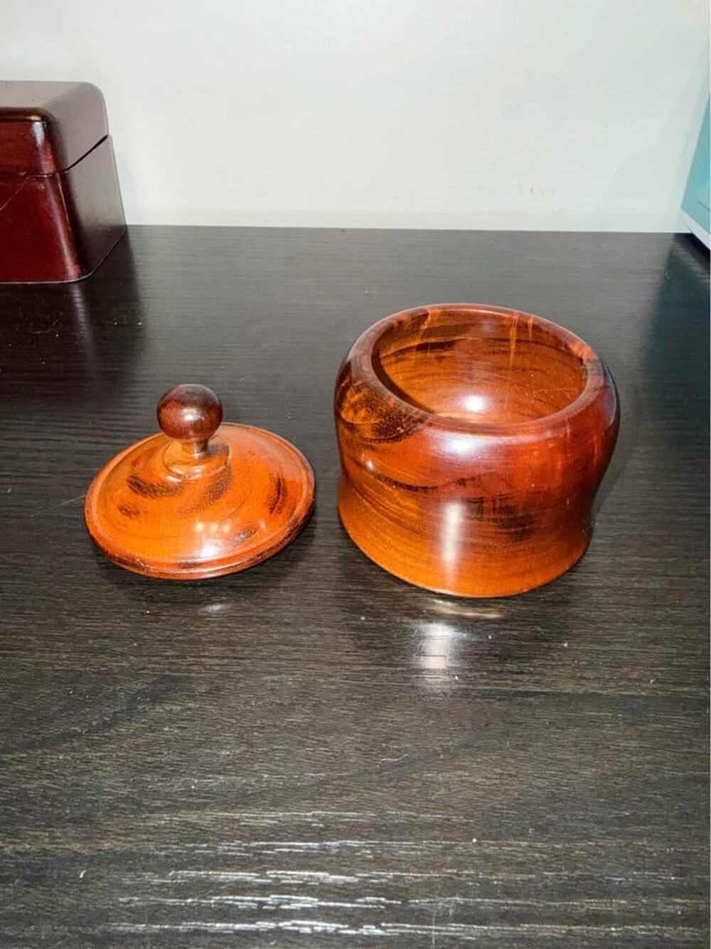 Vintage Hand Turned Wooden trinket Box: Tasmanian Home Decor